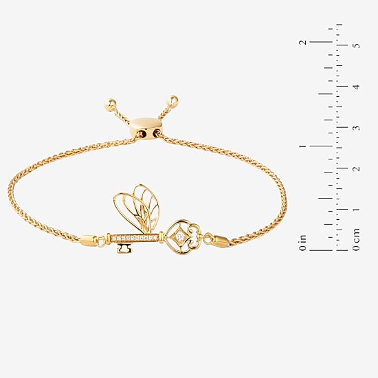 Harry Potter (F / Si2) Womens Diamond Accent Lab Grown White Diamond 14K Gold Over Silver Bolo Bracelet