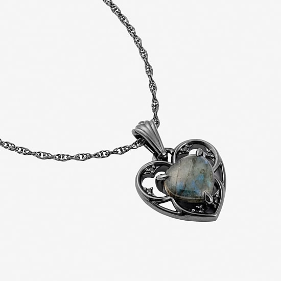 Harry Potter Womens Genuine Black Spinel Sterling Silver 18 Inch Pendant Necklace