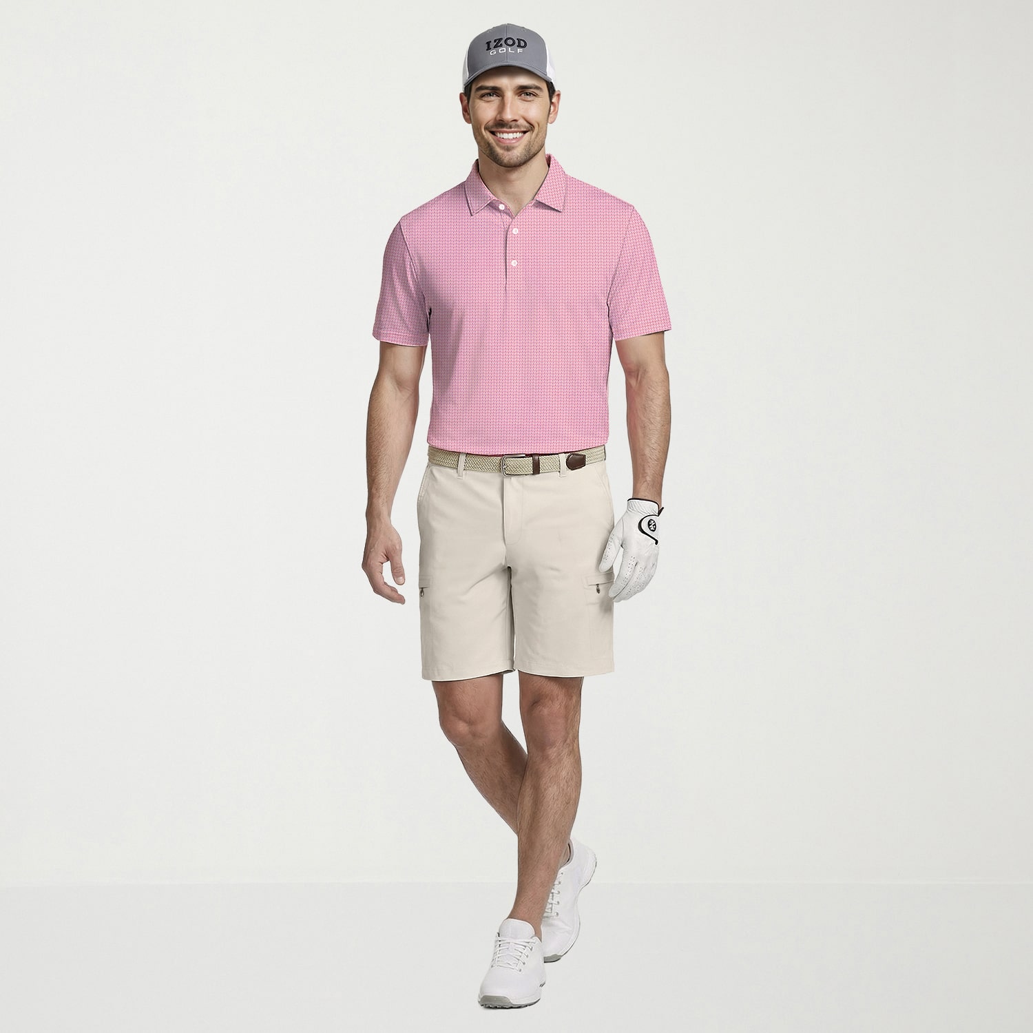 IZOD Swingflex Golf Mens 9 1/2" Stretch Fabric Quick Dry Cargo Short