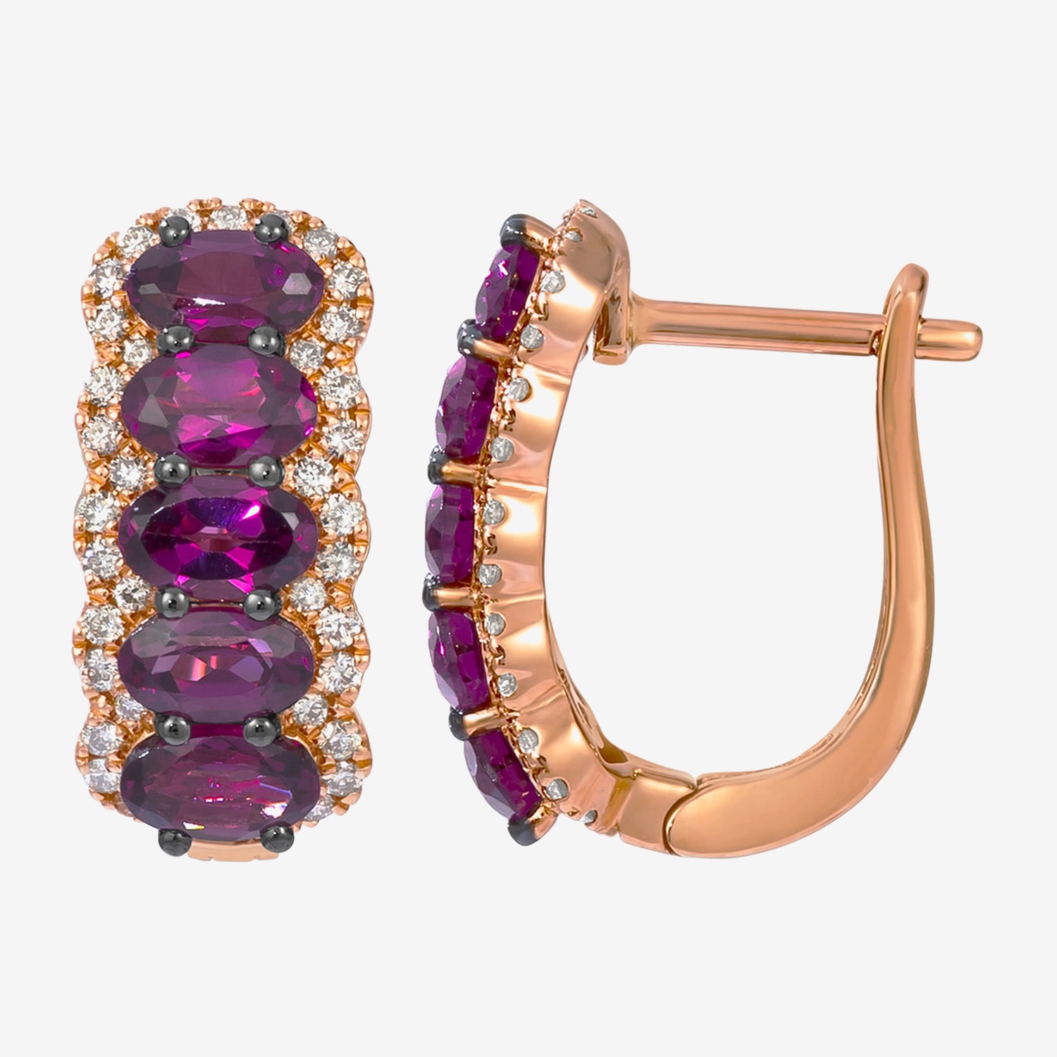 Le Vian Grand Sample Sale Le Vian Grand Sample Sale Limited Quantities! Womens 3/8 CT. T.W. Genuine Red Rhodolite 14K Rose Gold 16.3mm Hoop Earrings
