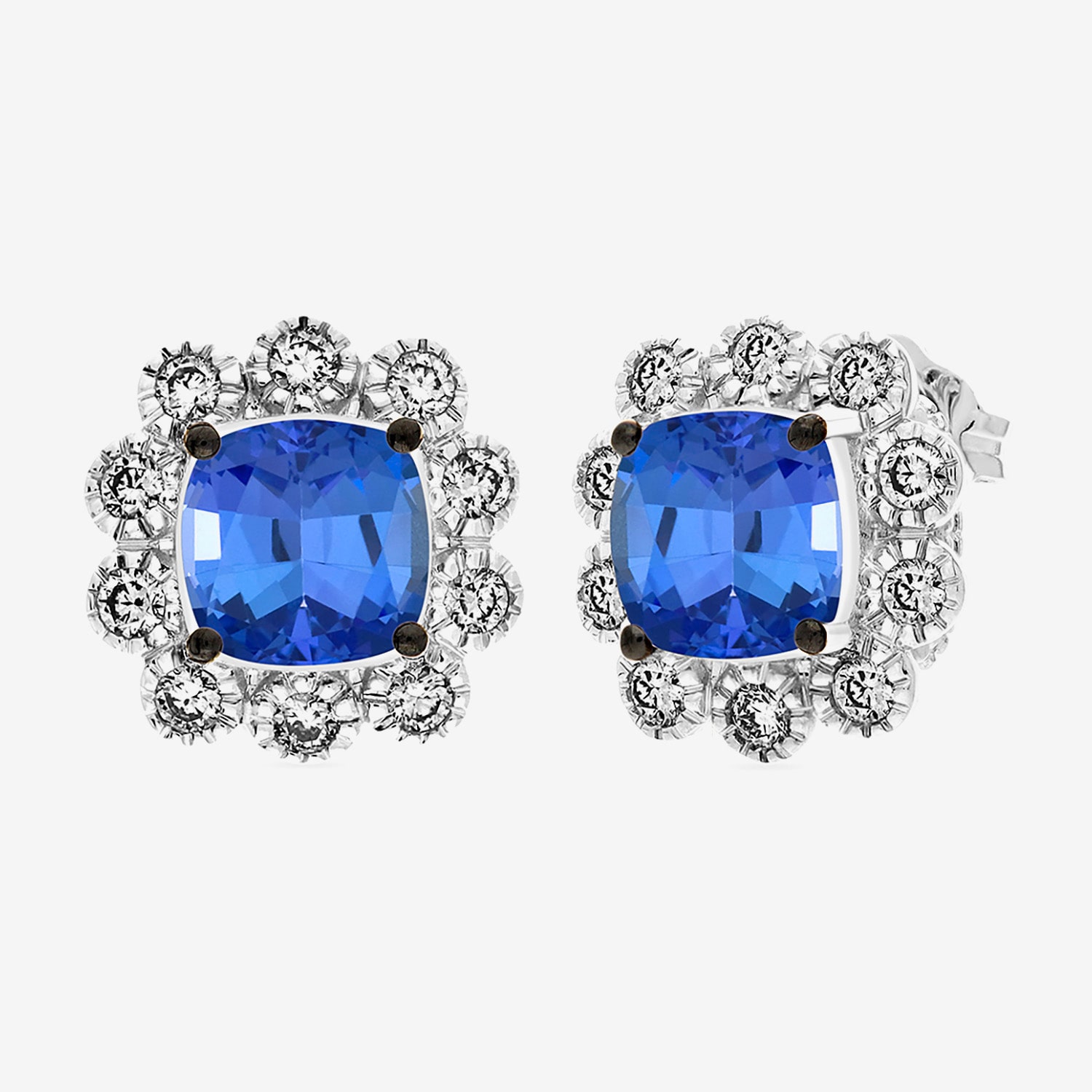 Le Vian Grand Sample Sale Le Vian Grand Sample Sale Limited Quantities! 1/3 CT. T.W. Genuine Blue Tanzanite 14K White Gold 13.9mm Cushion Stud Earrings