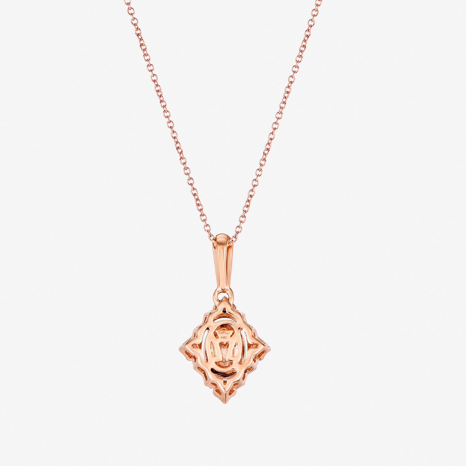 Le Vian Grand Sample Sale Le Vian Grand Sample Sale Limited Quantities! Womens 1/6 CT. T.W. Genuine Orange Morganite 14K Rose Gold Oval 18 Inch Pendant Necklace