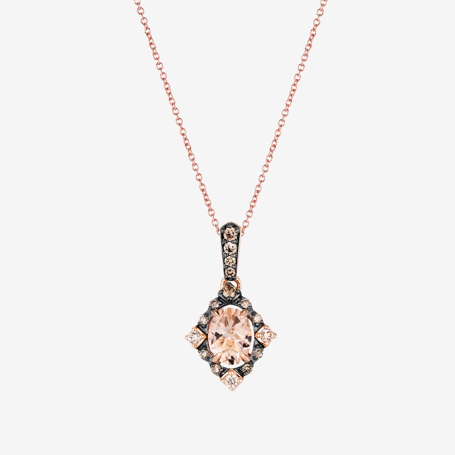 Le Vian Grand Sample Sale Le Vian Grand Sample Sale Limited Quantities! Womens 1/6 CT. T.W. Genuine Orange Morganite 14K Rose Gold Oval 18 Inch Pendant Necklace