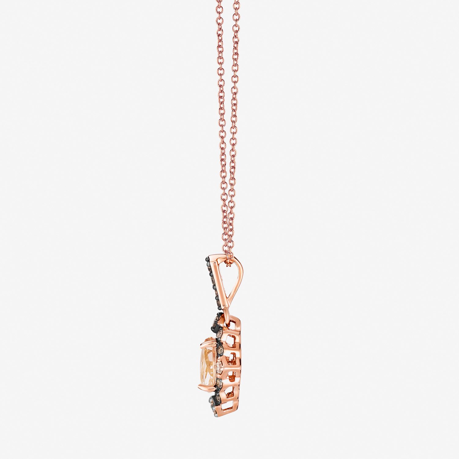 Le Vian Grand Sample Sale Le Vian Grand Sample Sale Limited Quantities! Womens 1/6 CT. T.W. Genuine Orange Morganite 14K Rose Gold Oval 18 Inch Pendant Necklace