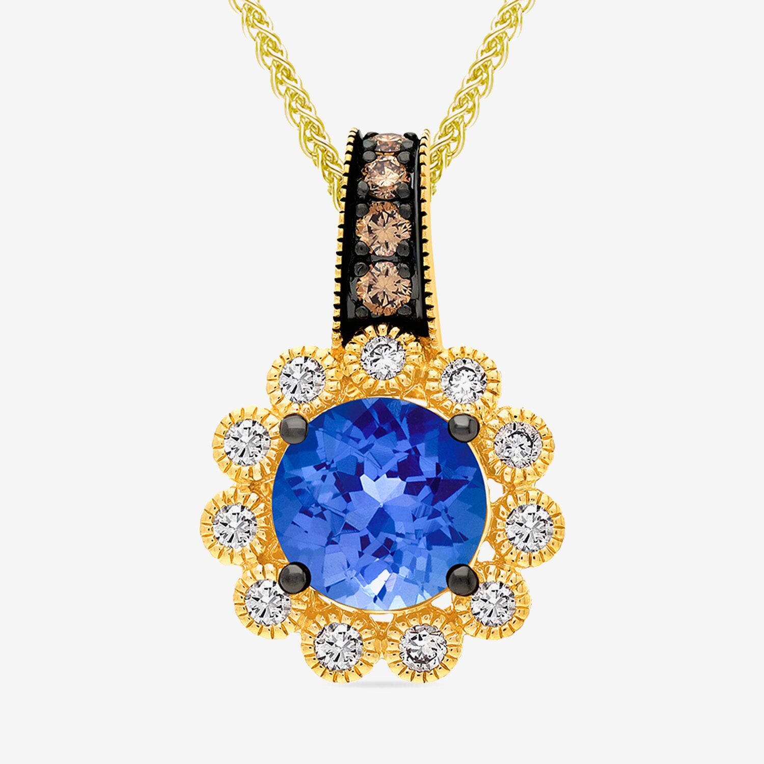 Le Vian Grand Sample Sale Le Vian Grand Sample Sale Limited Quantities! Womens 1/3 CT. T.W. Genuine Blue Tanzanite 14K Gold Round 20 Inch Pendant Necklace