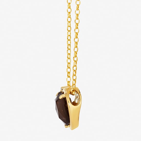 Le Vian Grand Sample Sale Le Vian Grand Sample Sale Limited Quantities! Womens Diamond Accent Genuine Brown Quartz 14K Gold Heart 19 Inch Pendant Necklace