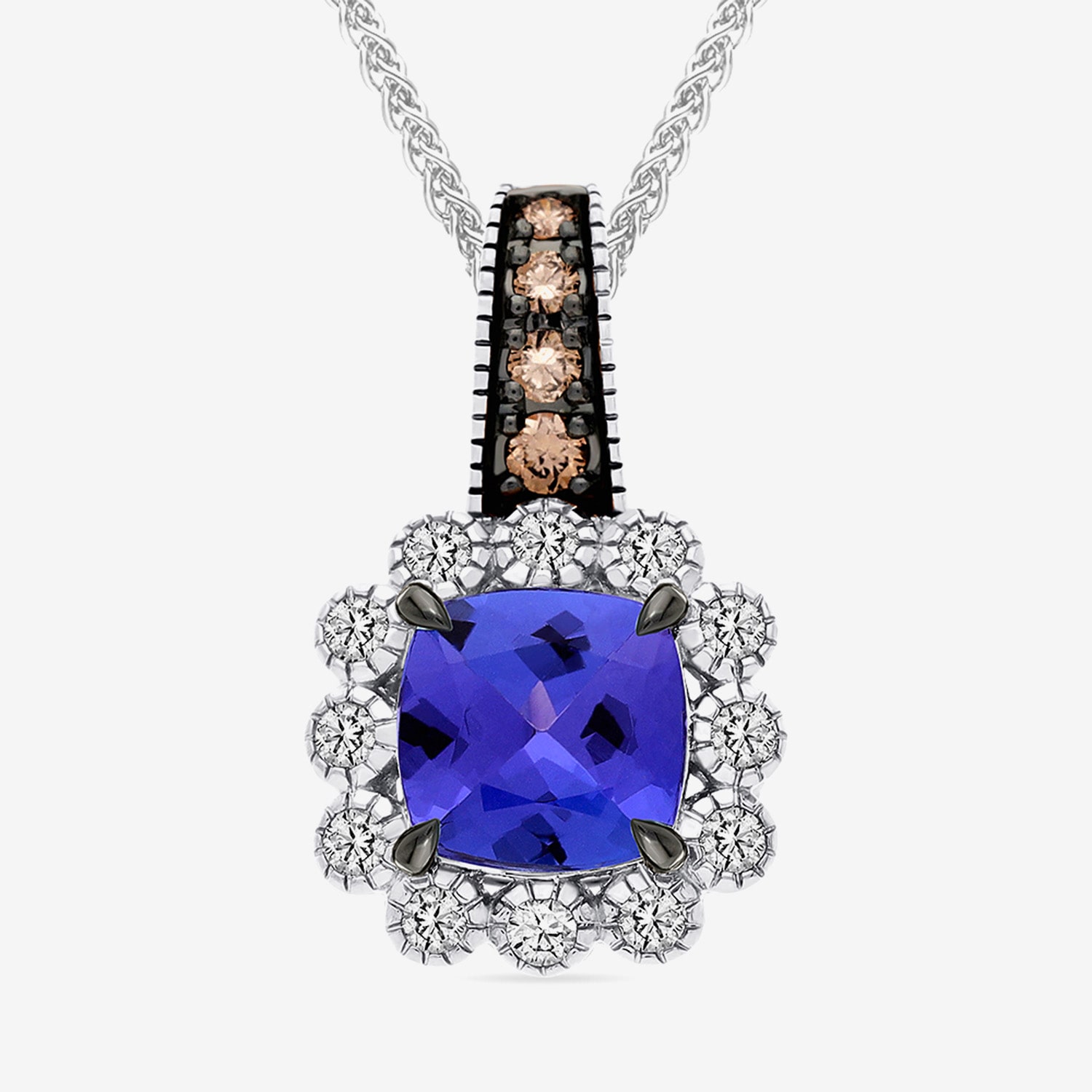 Le Vian Grand Sample Sale Le Vian Grand Sample Sale Limited Quantities! Womens 1/3 CT. T.W. Genuine Blue Tanzanite 14K White Gold Cushion 20 Inch Pendant Necklace