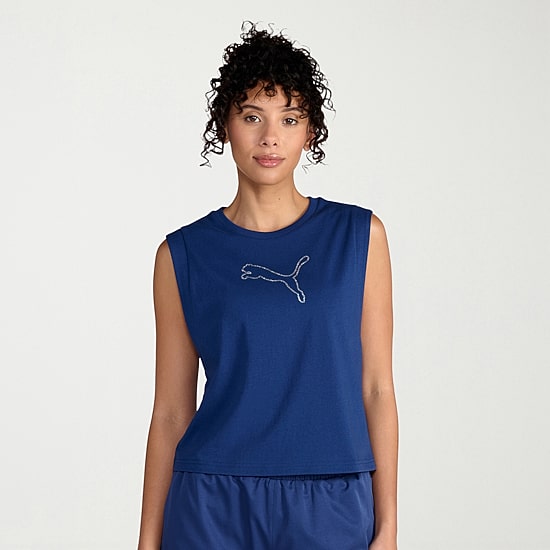PUMA Womens Crew Neck Sleeveless Active Tank Top