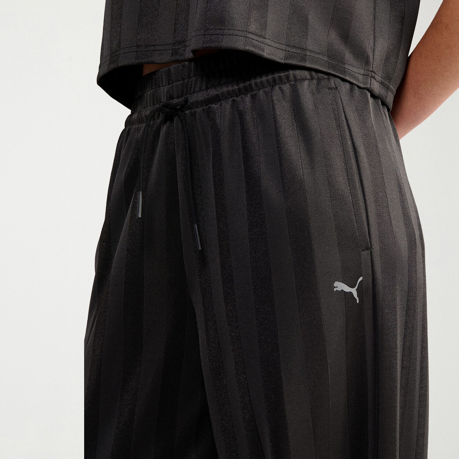 PUMA Womens Wide Leg Mid Rise Relaxed Fit Drawstring Pant