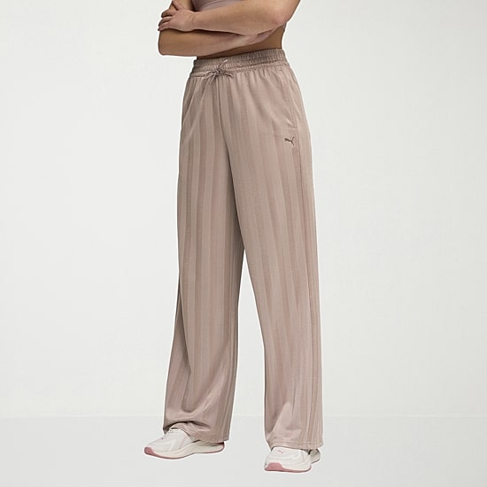 PUMA Womens Wide Leg Mid Rise Relaxed Fit Drawstring Pant
