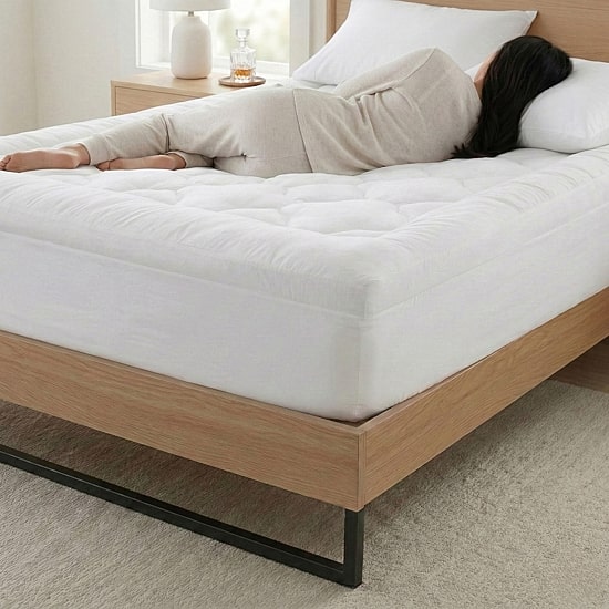 Ella Jayne Lofty 100% Cotton Plush Gel Fiber Filled Mattress Topper