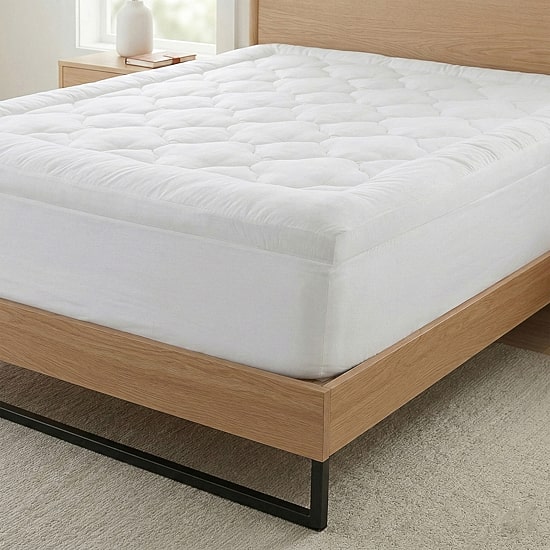 Ella Jayne Lofty 100% Cotton Plush Gel Fiber Filled Mattress Topper