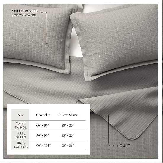 Linery Detailed Channel Stitch Reversible Quilt Set
