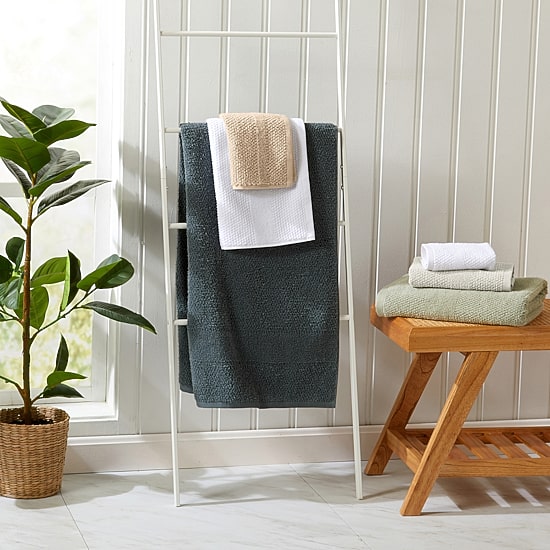Linery Cotton Textured Weave 12-pc. Quick Dry Washcloth