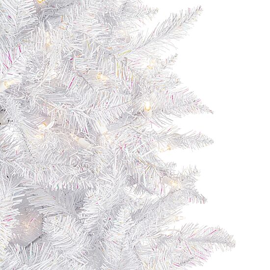 4.5' Prelit Sparkle White Spruce Artificial Christmas Tree