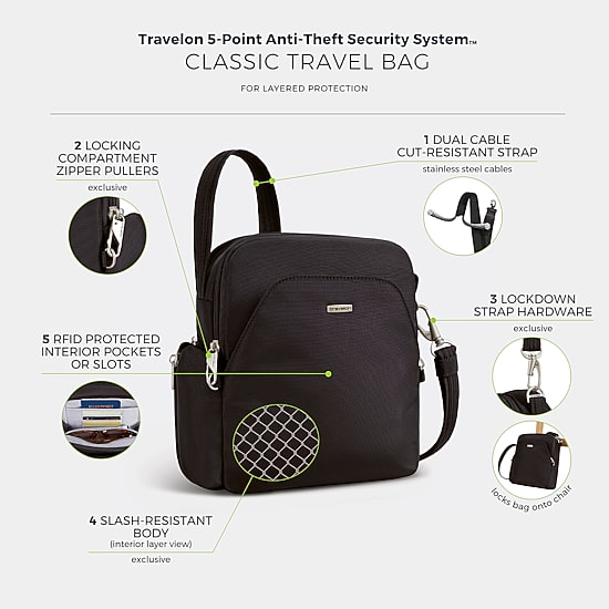 Travelon Anti-Theft Classic Travel Crossbody Bag