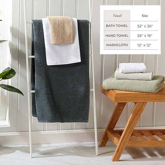 Linery Cotton Textured Weave 6-pc. Quick Dry Bath Towel Set