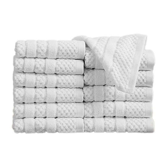 Linery Cotton Checkered Weave 12-pc. Quick Dry Washcloth