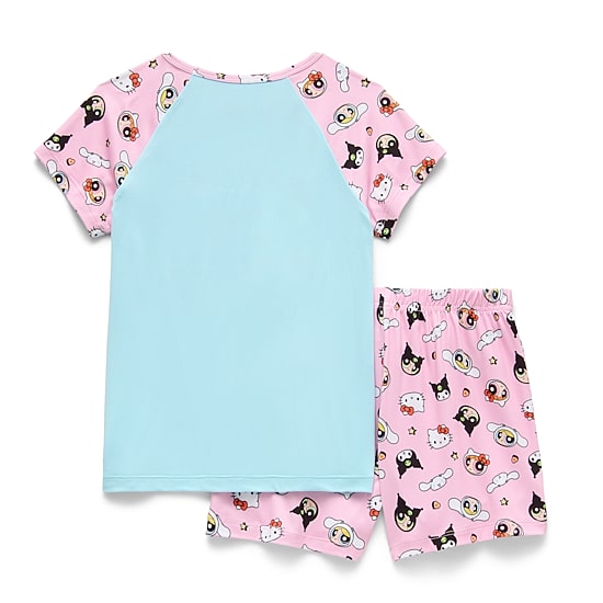 Little & Big Kid Girls Hello Kitty Powerpuff Girls Round Neck Short Sleeve 2-pc. Pajama Set