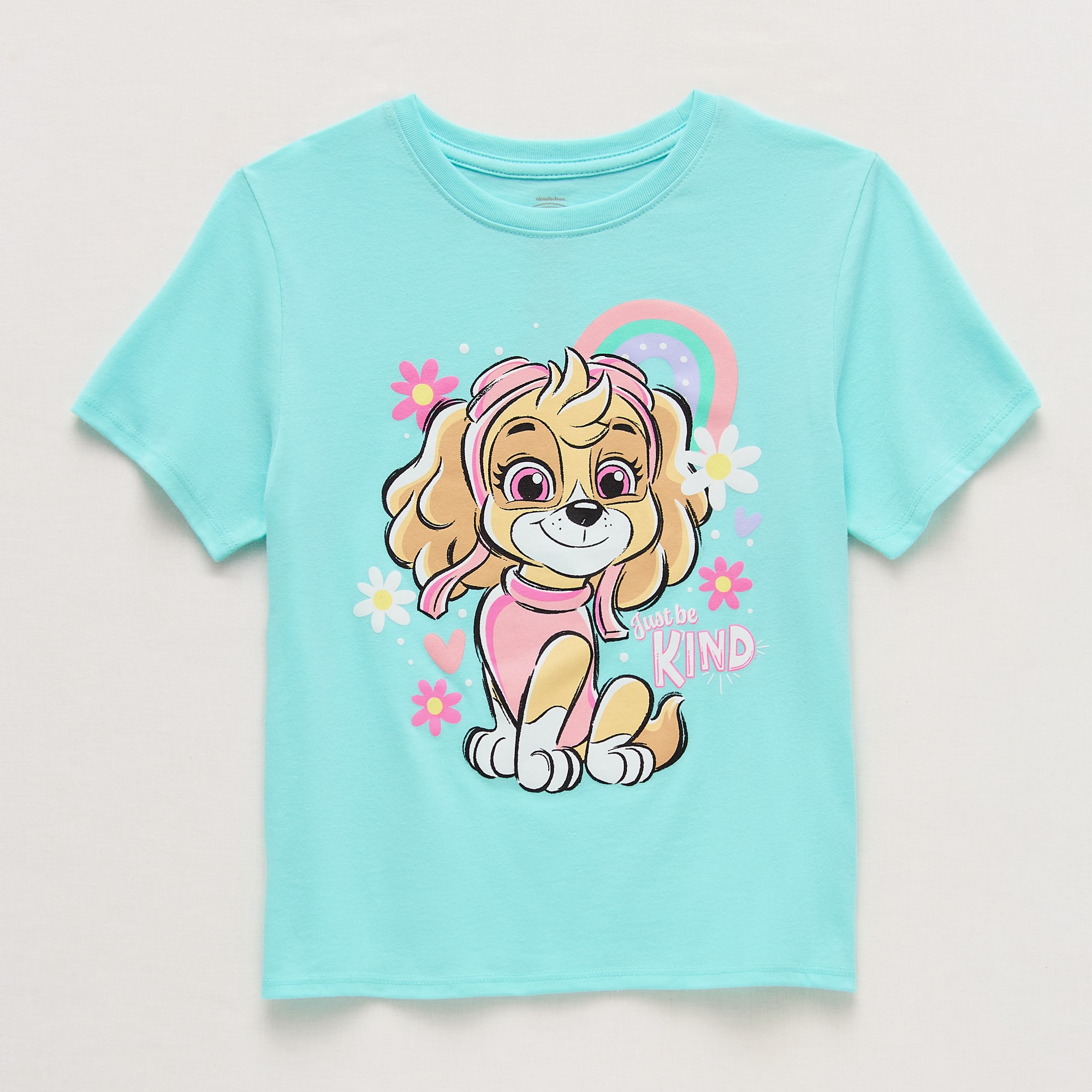 Little & Big Kid Girls Crew Neck Short Sleeve Regular Fit Paw Patrol Graphic T-Shirt