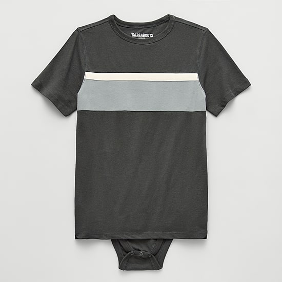 Thereabouts Little & Big Kid Boys Bodysuit Closure Easy-on + Easy-off Adaptive Crew Neck Short Sleeve Bodysuit
