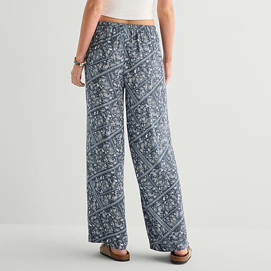Arizona Womens Juniors Wide Leg Pull-On Pant