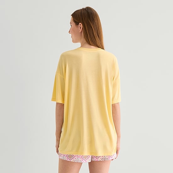 Arizona Body Womens Round Neck Short Sleeve Juniors Pajama Top