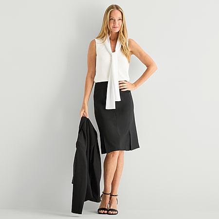 ellen tracy black dress TIE WAIST V-NECK – Holiday 2021 Color:Neon Blue dry flat Imported Rhode Lip Liner Dupes