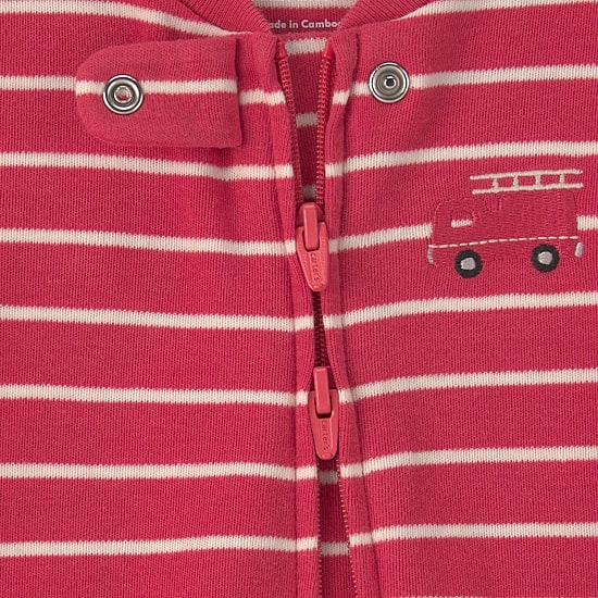 Carter's Firetruck Baby Boys Striped Sleep and Play