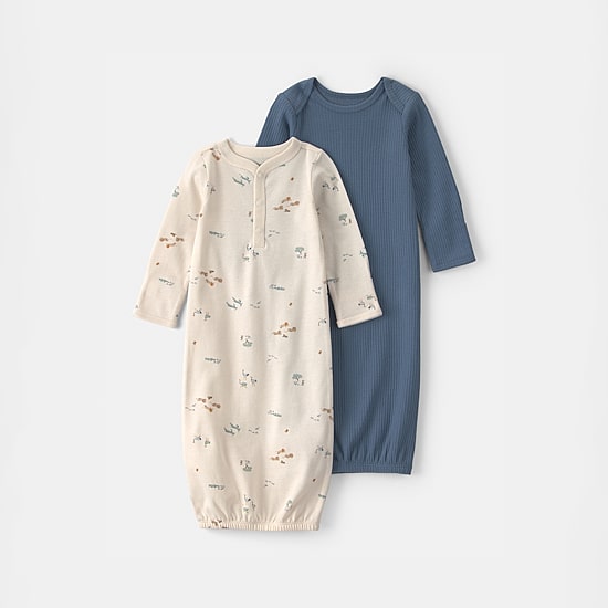 Carter's Baby Boys Rib Crew Neck Long Sleeve 2-pc. Nightgown