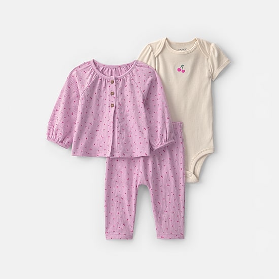 Carter's Baby Girls Jersey 3-pc. Pant Set