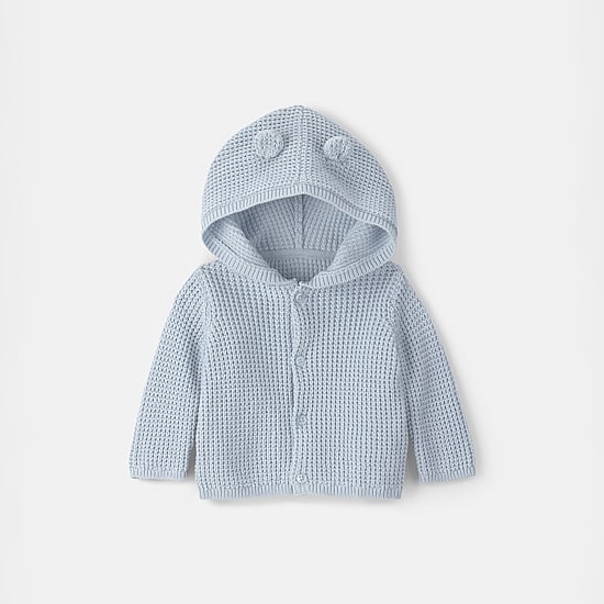 Carter's Baby Boys Hooded Long Sleeve Button Rib Knit Cardigan