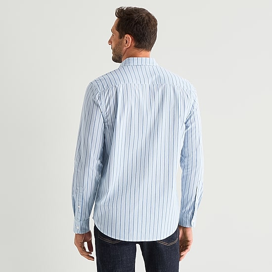 St. John's Bay Stretch Poplin Mens Long Sleeve Classic Fit Button-Down Shirt