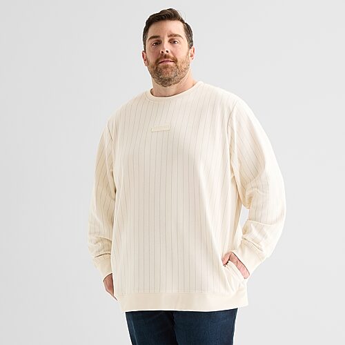Shaquille O'Neal XLG Mens Crew Neck Long Sleeve Big and Tall Sweatshirt, Medium Tall, Beige
