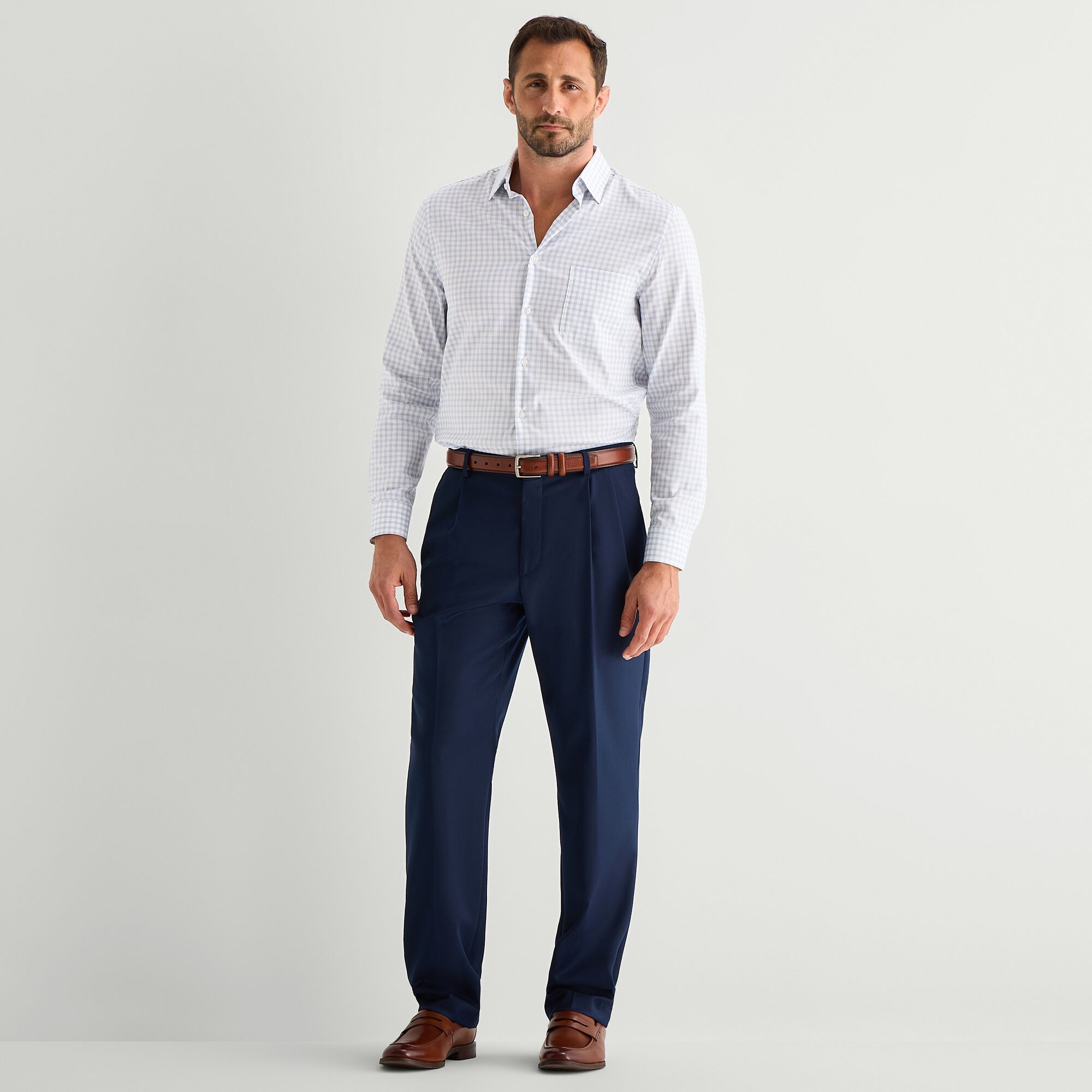 Stafford Cool Tech Mens Long Sleeve Regular Fit STRETCH FABRIC Wrinkle Free Button-Down Shirt