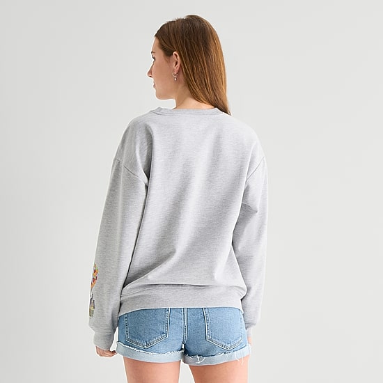 Pixar Womens Juniors Crew Neck Long Sleeve Sweatshirt