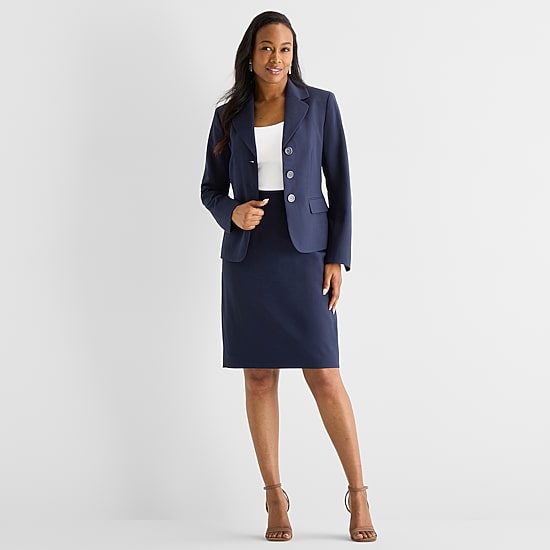 SUIT SQUAREシングルブレスト ロングコート38 Le Suit 2-pc. Knee Length Skirt Suit, Color: Navy - JCPenney