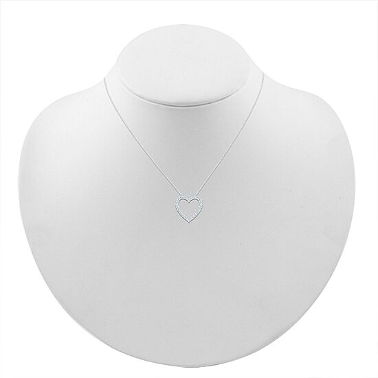 Womens 1/5 CT. Natural White Diamond 10K Gold Heart 18 Inch Pendant Necklace