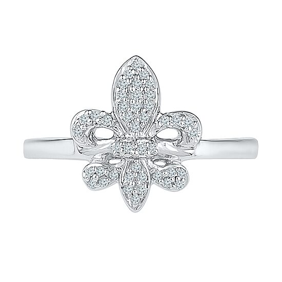 Womens 1/6 CT. T.W. Natural White Diamond Sterling Silver Cocktail Ring