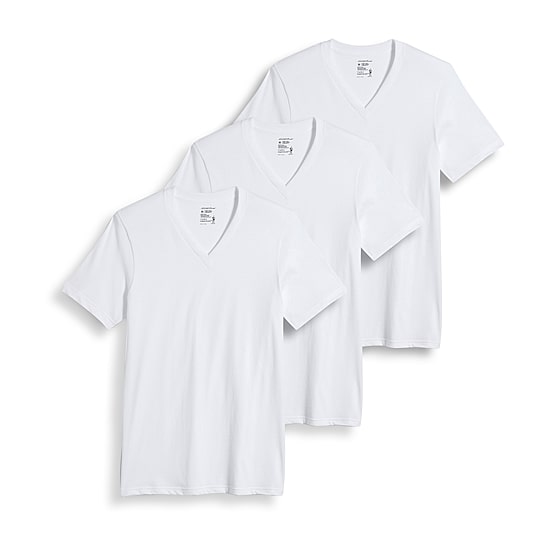 Jockey Classics Mens 3 Pack Short Sleeve V Neck Moisture Wicking T-Shirt