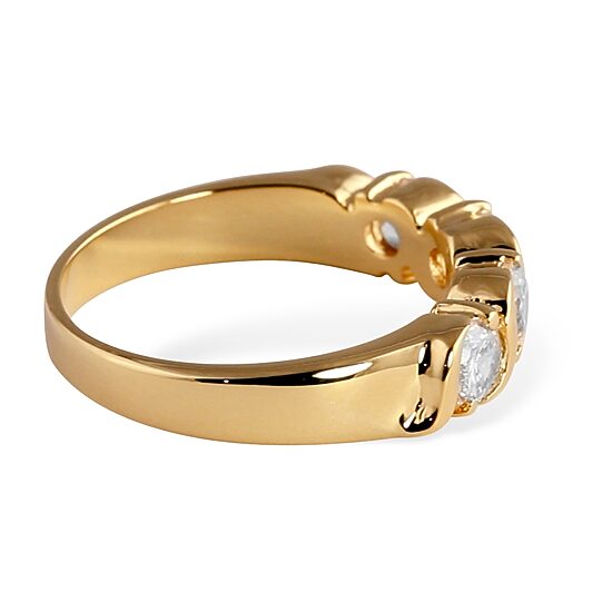 Womens 2.5MM 1 CT. T.W. Cubic Zirconia 18K Gold Over Brass Band
