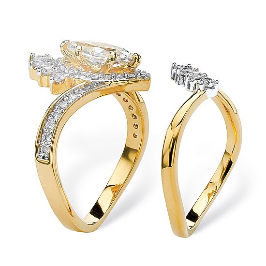 Womens 1 3/4 CT. T.W. Cubic Zirconia 14K Gold Over Brass Bridal Set
