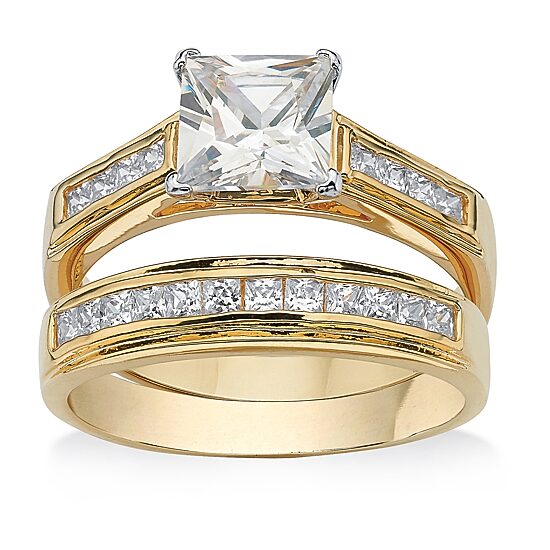 Womens 3 CT. T.W. Cubic Zirconia 14K Gold Over Brass Bridal Set