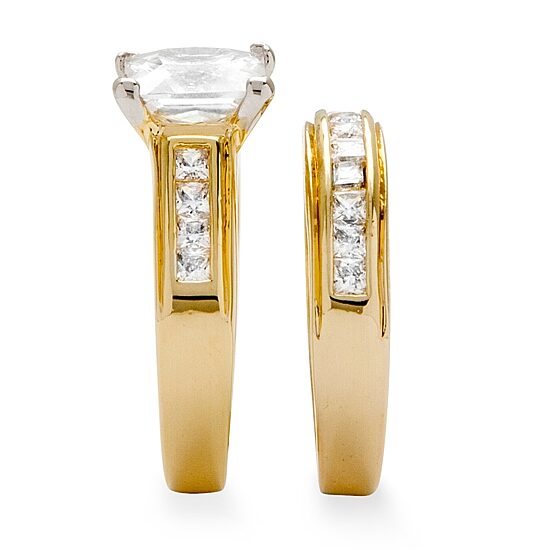 Womens 3 CT. T.W. Cubic Zirconia 14K Gold Over Brass Bridal Set
