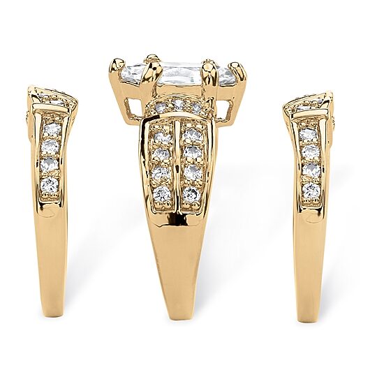 Womens 3 CT. T.W. Cubic Zirconia 14K Gold Over Brass Bridal Set
