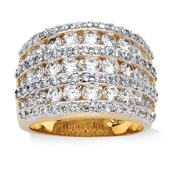Womens 2 3/4 CT. T.W. Cubic Zirconia 14K Gold Over Brass Cocktail Ring