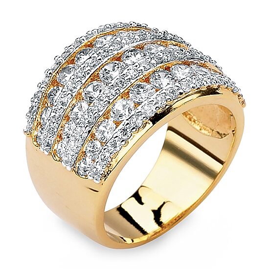 Womens 2 3/4 CT. T.W. Cubic Zirconia 14K Gold Over Brass Cocktail Ring