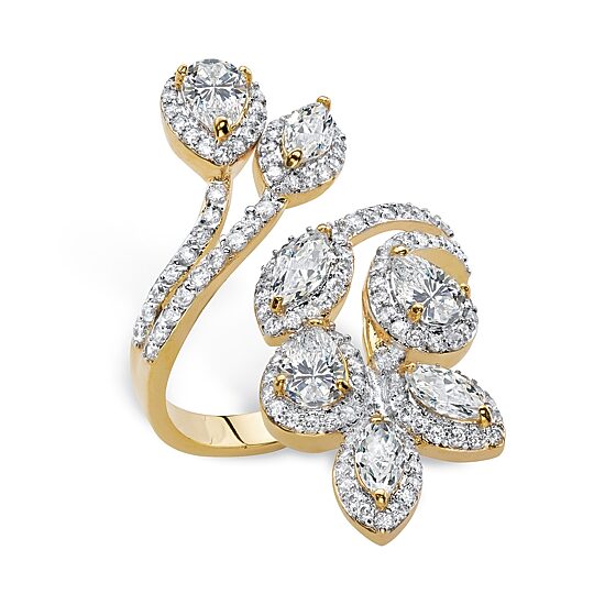 Womens 3 1/4 CT. T.W. Cubic Zirconia 14K Gold Over Brass Cocktail Ring