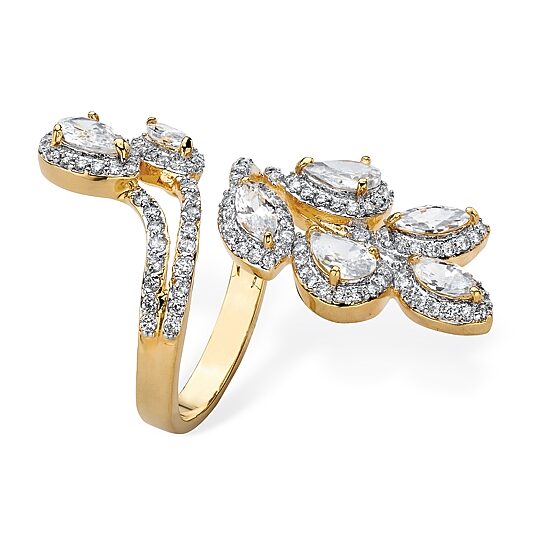 Womens 3 1/4 CT. T.W. Cubic Zirconia 14K Gold Over Brass Cocktail Ring