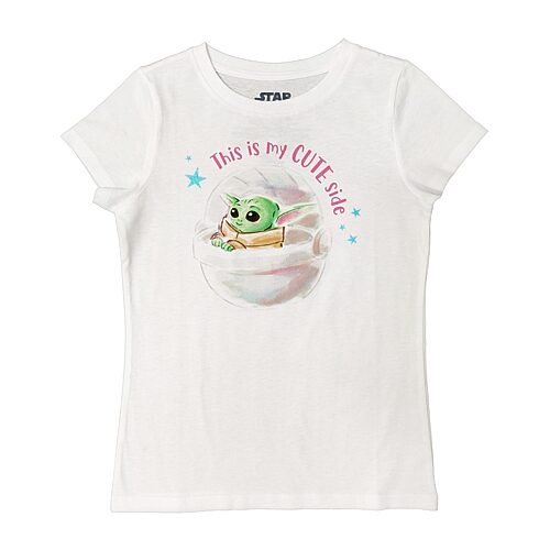 Disney Collection Little & Big Kid Girls Crew Neck Short Sleeve Regular Fit Star Wars Graphic T-Shirt, S (5/6), White